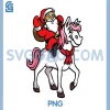 Santa Riding Unicorn Xmas PNG, Chrismas Funny PNG