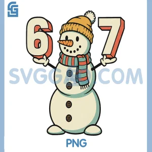 Six Seven Snowman PNG, Funny Christmas PNG, Gen Z Alpha Meme PNG