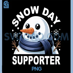Snow Day Supporter PNG, Fun Snowman Design For Winter PNG
