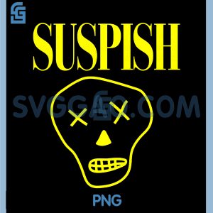 Suspish Skull Design PNG, Funny Cartoon Spooky True Crime PNG
