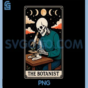 The Botanist PNG, Botany Gardening Plant PNG, Tarot Card Witchy Moon PNG
