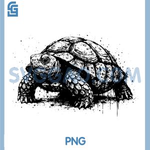 Tortoise Ink Art PNG, Grunge Nature Wildlife PNG, Portrait Edgy Turtle PNG