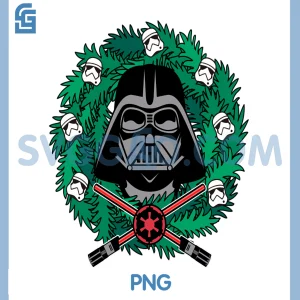 Essentials Star Wars PNG, Darth Vader Helmet Holiday PNG, Christmas Wreath PNG