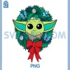 Grogu Holiday Christmas Wreath PNG, Essentials The Mandalorian PNG