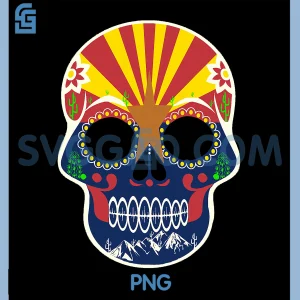 Arizona State Flag Skull PNG, The Grand Canyon AZ Desert PNG