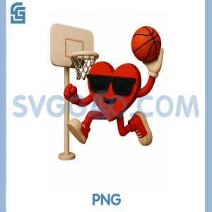 Basketball Valentines Day PNG, Cute Funny Heart PNG