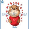 Beaver Lover Heart PNG, Valentine’s Day Beaver PNG 1 Beaver Lover Heart PNG, Valentine’s Day Beaver PNG