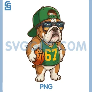 Bulldog Basketball 67 PNG, Gen Alpha Slang Sports Dog PNG