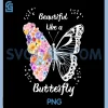 Beautiful Floral Butterfly PNG, Half Line Art Butterfly PNG