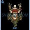 Festive Deer With Hat PNG, Christmas Lights Antler Deer PNG 2 Festive Deer With Hat PNG, Christmas Lights Antler Deer PNG