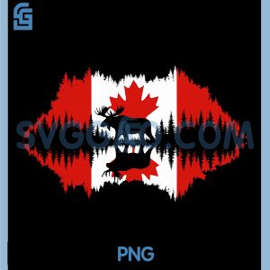 Canada Maple Leaf Moose PNG, Vintage Canadian Flag Souvenir PNG