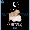 Cute Sleepybara Sleeping PNG, Capybara Bedtime Illustration PNG