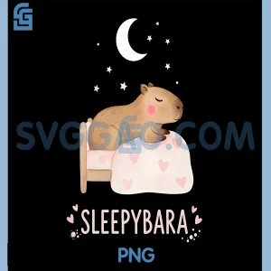 Cute Sleepybara Sleeping PNG, Capybara Bedtime Illustration PNG