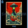 Cat Ramen UFO PNG, Japanese Anime Graphic PNG