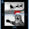 Cat Selfie With Santa PNG, Funny Christmas Cat PNG