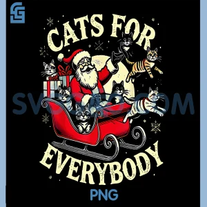 Cats For Everybody Funny PNG, Santa Christmas PNG