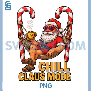 Chill Claus Mode PNG, Santa Hippie Vibes Christmas Hammock PNG