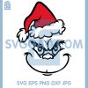 Grinch Face With Santa Hat SVG, Christmas Grinch Line Art SVG
