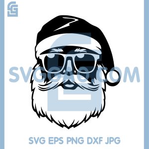 Santa Face With Big Beard SVG, Trendy Holiday Santa SVG