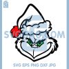 Evil Grinch Christmas SVG, Santa Hat Grinch Face Sketch SVG