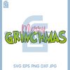 Merry Grinchmas Text Art SVG, Cute Green Christmas Lettering SVG