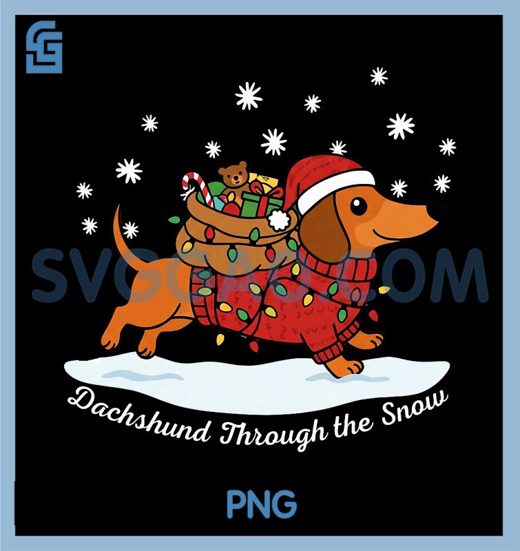 Dachshund Through The Snow PNG, Funny Christmas Dog Lover PNG – SVGGAO