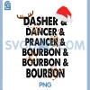Dasher Dancer Prancer & Bourbon PNG, Christmas Holiday Reindeer PNG