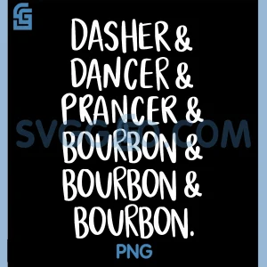 Christmas Holiday Reindeer PNG, Dasher Dancer Prancer & Bourbon PNG