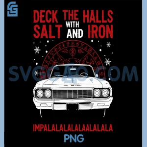 DECK THE HALLS WITH SALT AND IRON PNG, Christmas Design PNG