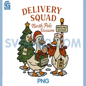Delivery Squad Labor and Delivery PNG, Nurse Christmas Goose OB PNG