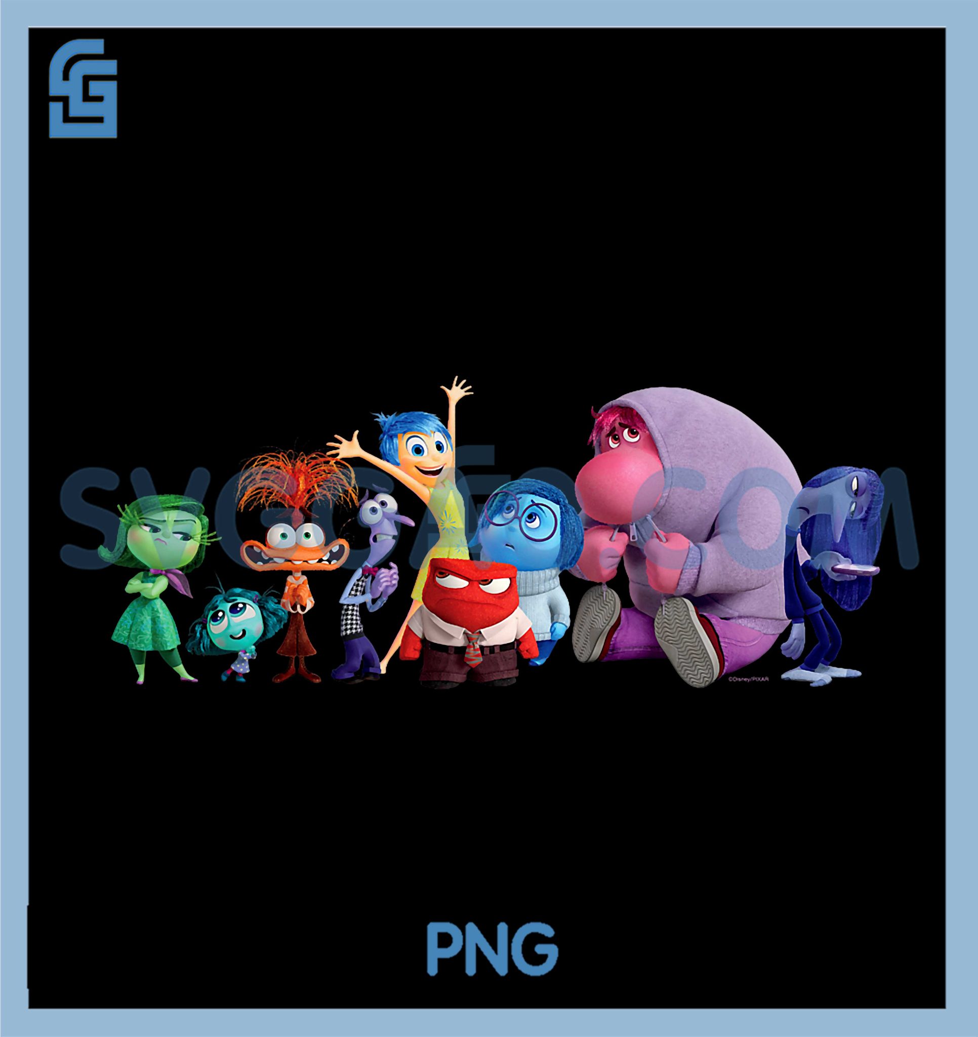 Emotions Group All Together PNG, Disney and Pixar’s Inside Out 2 – SVGGAO