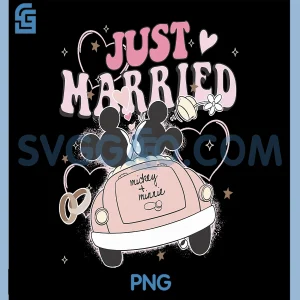 Just Married Mickey Minnie PNG, Disney Mickey & Friends PNG