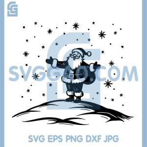 Santa Claus Snow Scene SVG, Christmas Santa Cartoon SVG