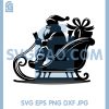Santa Claus Sleigh Silhouette SVG, Christmas Gift Sleigh SVG