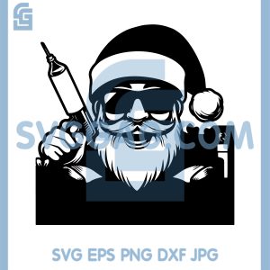 Santa Claus With Syringe SVG, Funny Christmas SVG