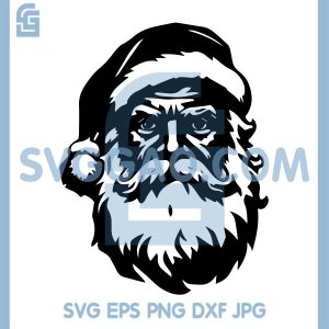Rugged Santa Claus Portrait SVG, Serious Christmas Santa SVG