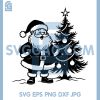 Santa Claus Near Tree SVG, Christmas Holiday Art SVG 2 Santa Claus Near Tree SVG, Christmas Holiday Art SVG