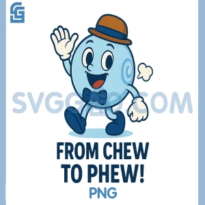 From Chew To Phew Bubbleton PNG, Funny Mascot for Science Fans PNG