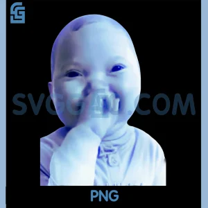 Funny AI Baby Holding Laugh PNG, Meme Viral Trend PNG