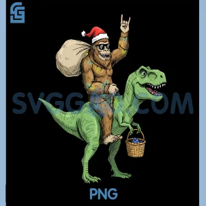 Funny Bigfoot Christmas Tree PNG, Lights Xmas Sasquach PNG