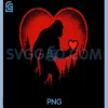 Valentins Day Sasquatch PNG, Funny Bigfoot Heart PNG