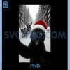 Black Cat Selfie with Santa PNG, Christmas Cat PNG
