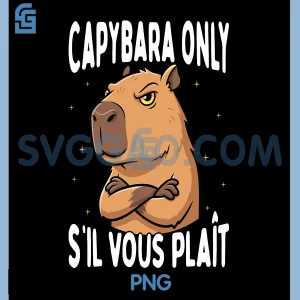 Capybara Only Sil Vous Plait PNG, Animal Meme PNG