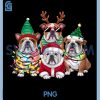 Funny English Bulldog Dog PNG, Tree Christmas Lights Santa Claus PNG