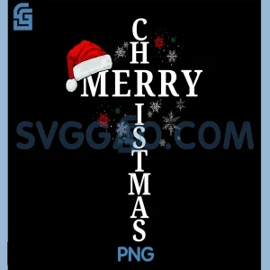 Xmas Cross Christian Snow PNG, Funny Merry Christmas PNG