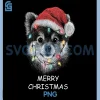 Pomeranian Dog Santa Hat PNG, Xmas Lights PNG