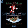 Funny Santa Wrestling PNG, Christmas Reindeer PNG