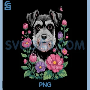 Schnauzer Art PNG, Schnauzer Dog Lover PNG