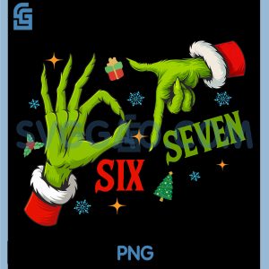 Grinch Six Seven Xmas Hands PNG, Viral 6 7 Joke PNG