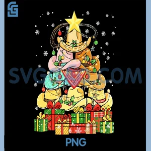 Cowboy Hat Christmas Tree PNG, Western Xmas PNG